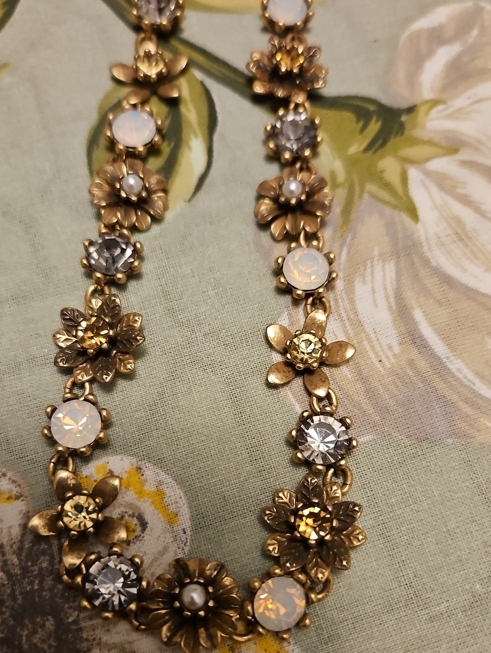 Loft Outlet Floral Gold-Tone Crystal Statement Necklace